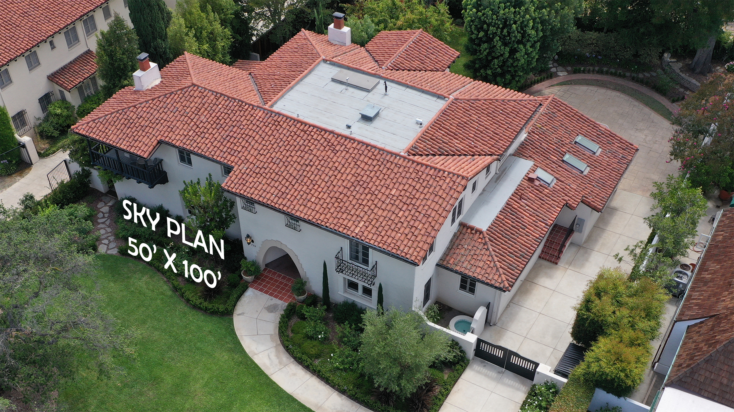 Sky Plan showing site analytics over photo