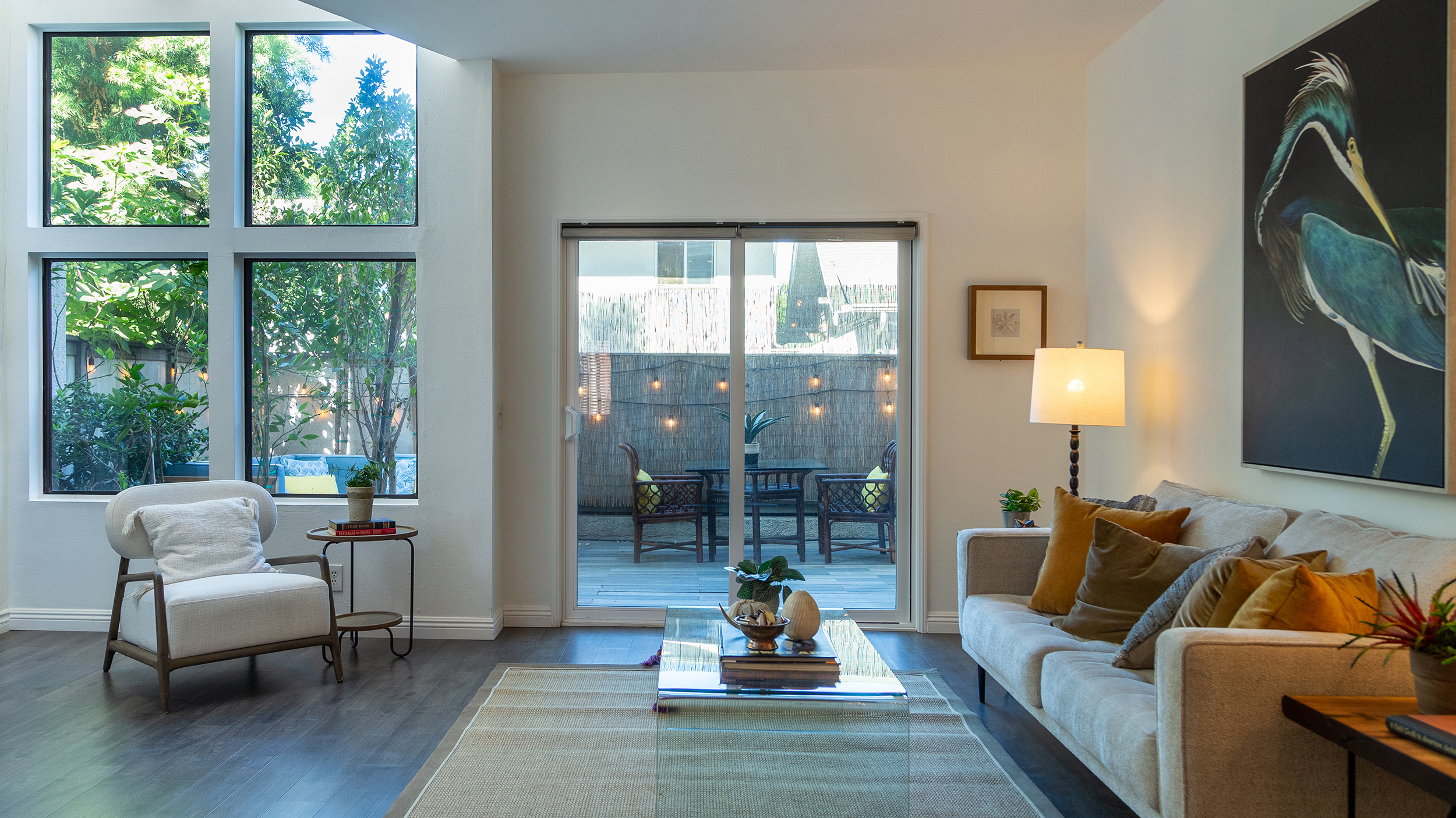 living room view of the patio