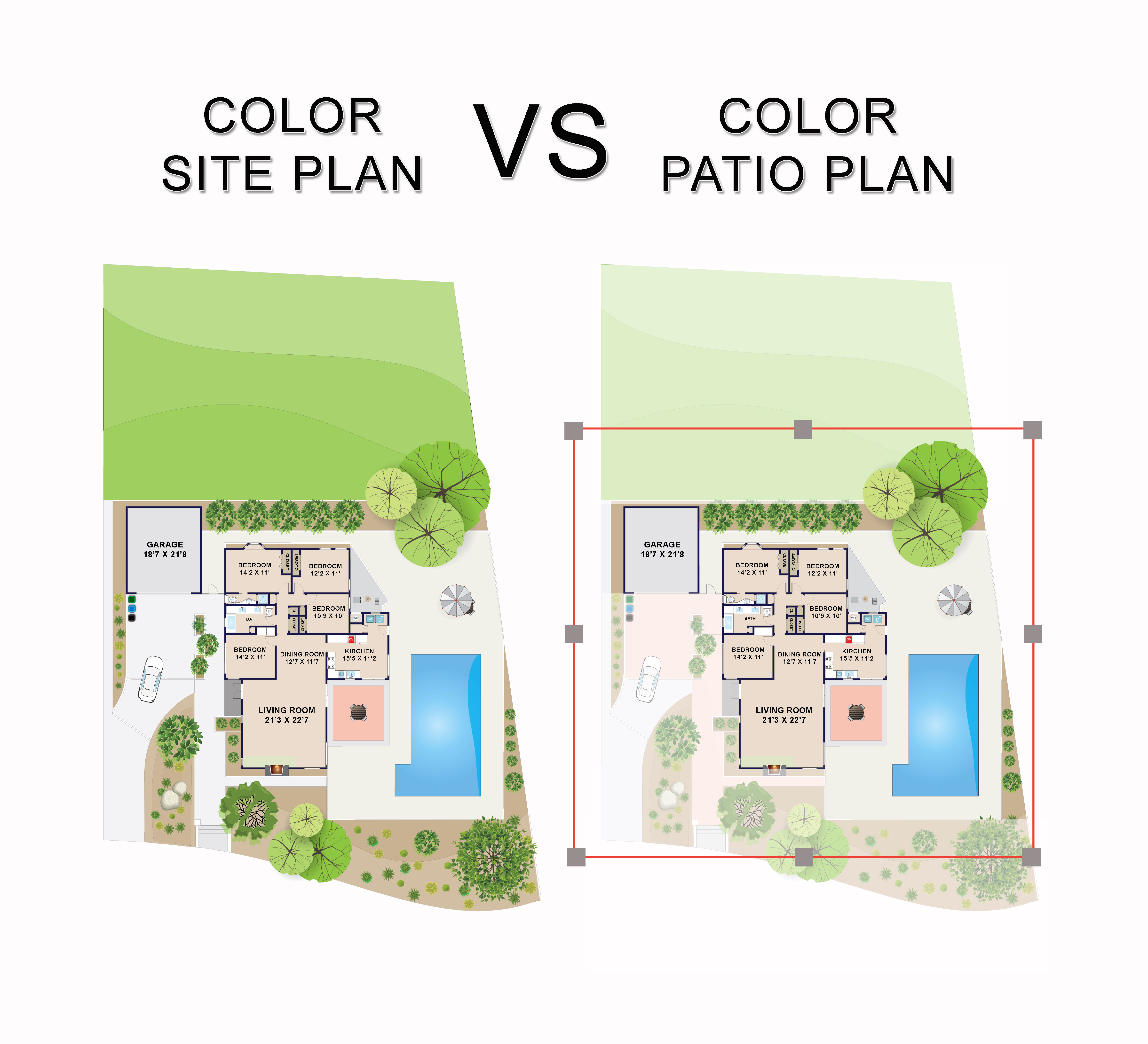 difference between site plan and patio plan